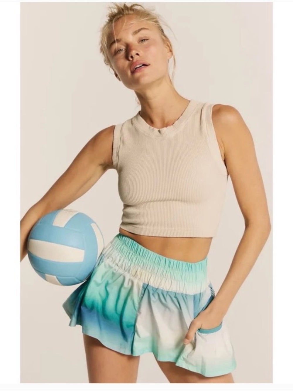 NWT Free People Movement Get Your Flirt On Printed Shorts Size Large